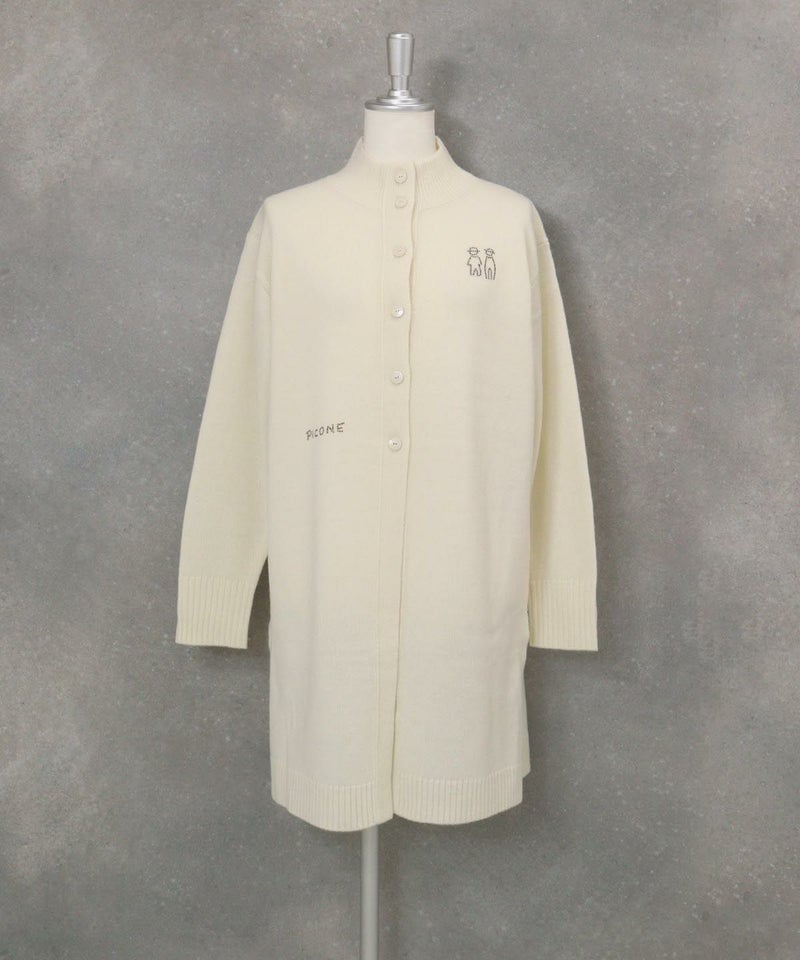 ウール100％ボタンニットカーディガン（ホワイト）