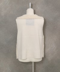 ボア×ニット切替ベスト後（ホワイト）