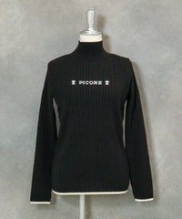 リブケーブルハイネックニット（ブラック）