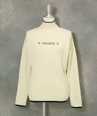 リブケーブルハイネックニット（ホワイト）