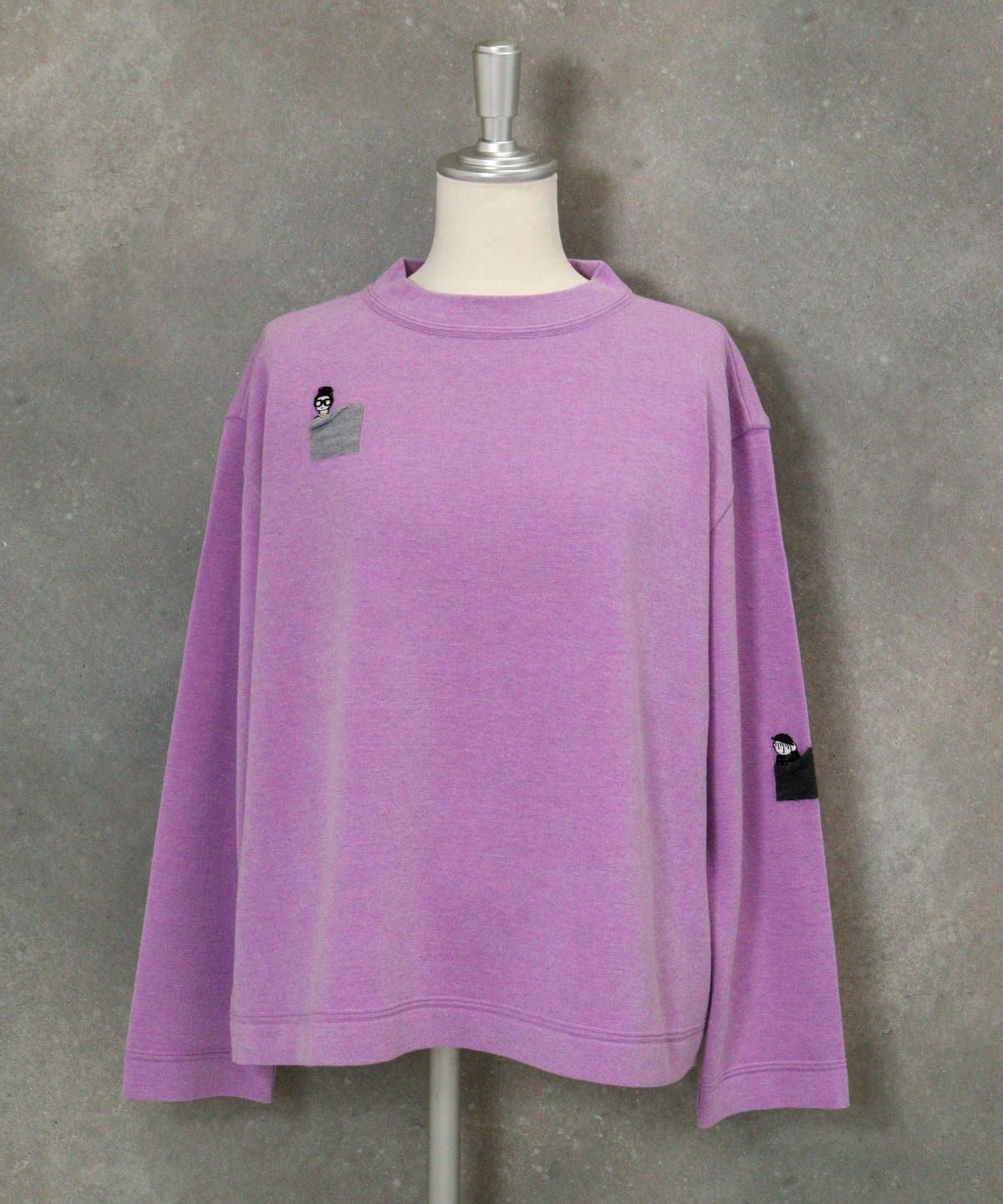 刺繍ワッペンニット（ライトパープル）