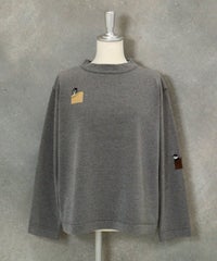刺繍ワッペンニット（グレー）