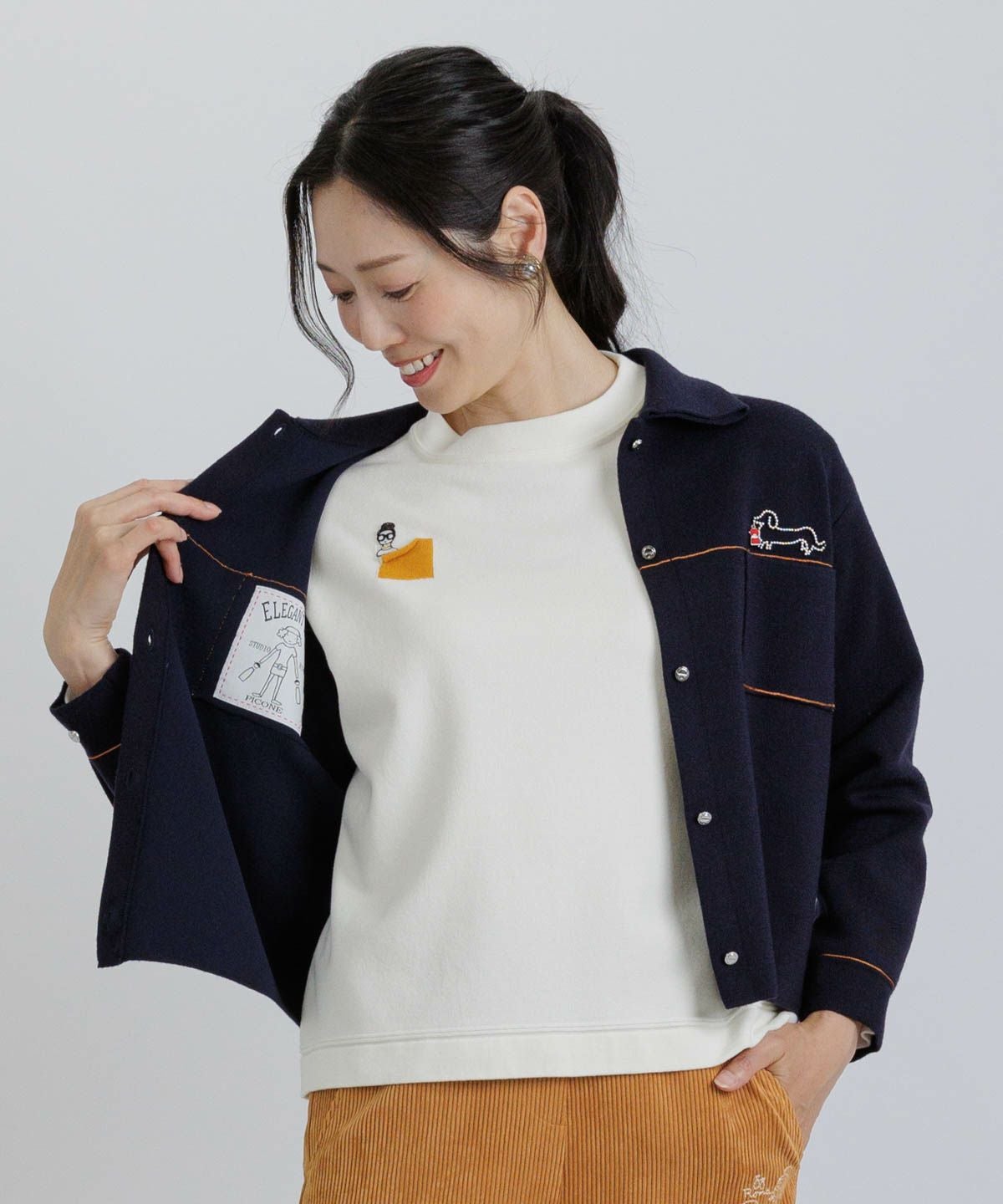 刺繍ワッペンニット|スタジオピッコーネ - ゴルフウェアや婦人服通販