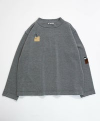 刺繍ワッペンニット（グレー）