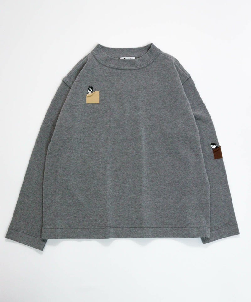 刺繍ワッペンニット（グレー）