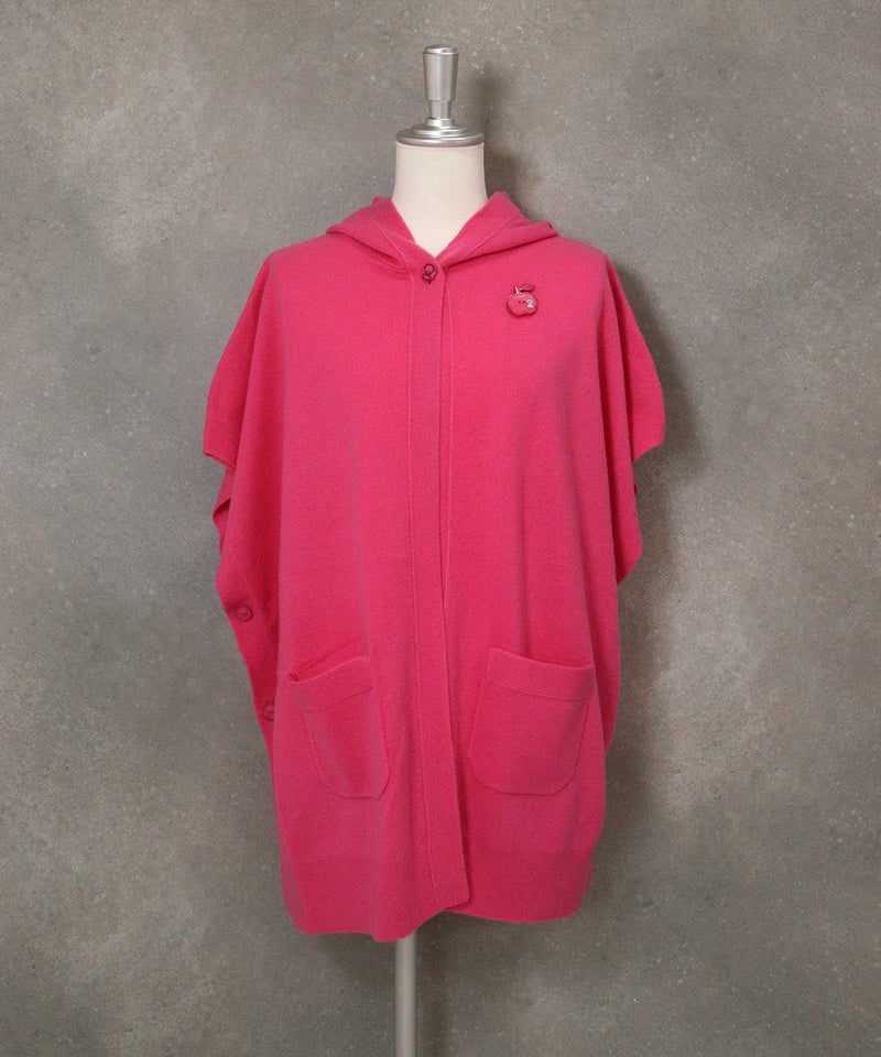 カシミヤ100％ポンチョ風ベスト（ピンク）