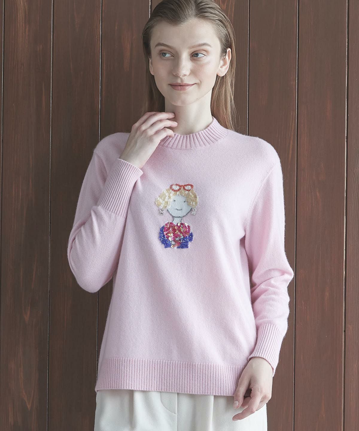 Fifi&Romeo いちご刺繍 カシミヤニット Sサイズ フィフィ& ロメオ フィフィ＆ロメオ fifi&romeo カシミヤ 【公式通販】