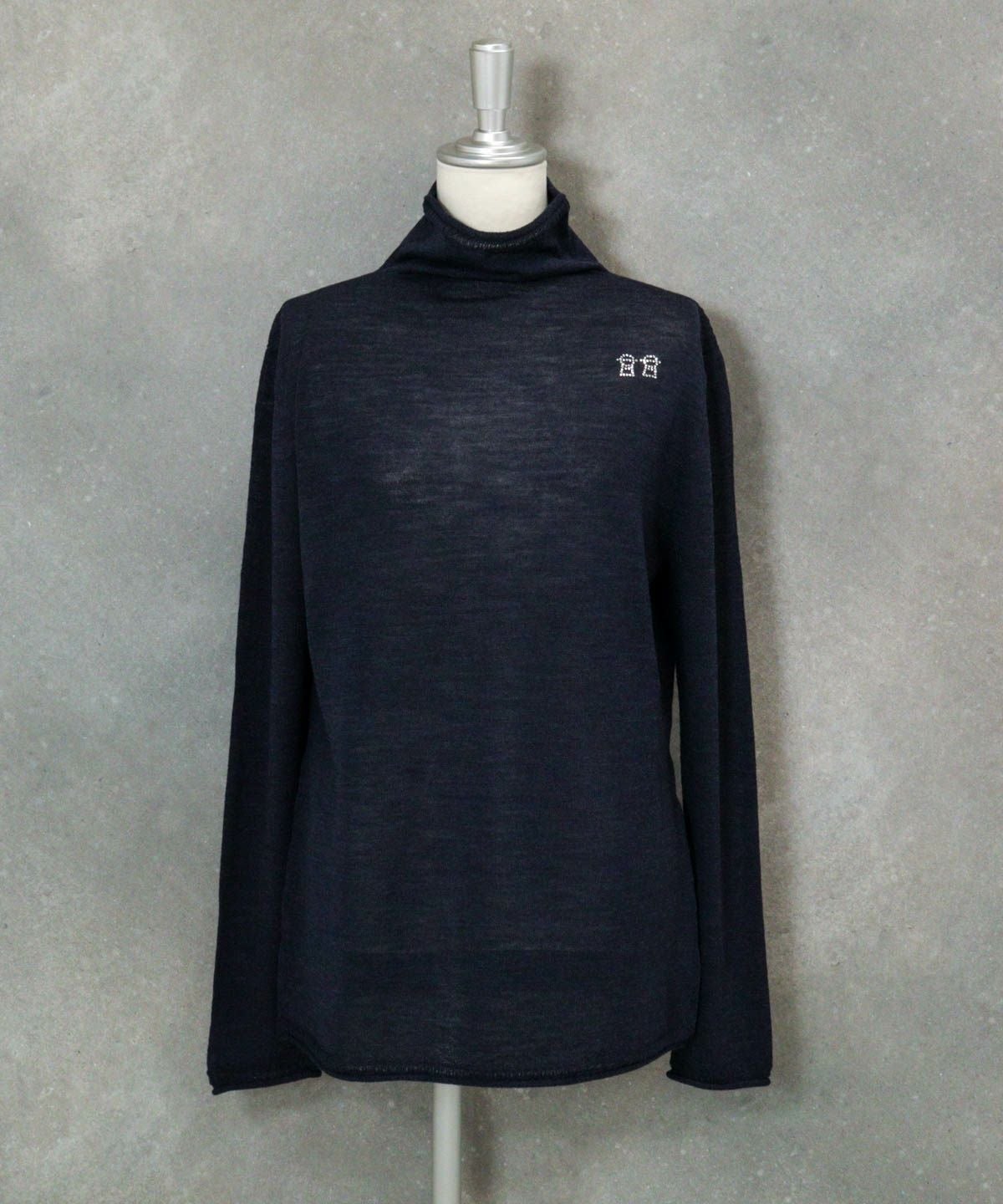 ウール100％ホールガーメントニット（ネイビー）