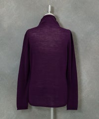 ウール100％ホールガーメントニット後（パープル）
