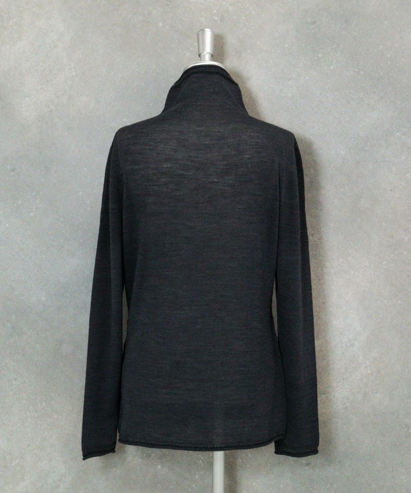 ウール100％ホールガーメントニット後（グレー）