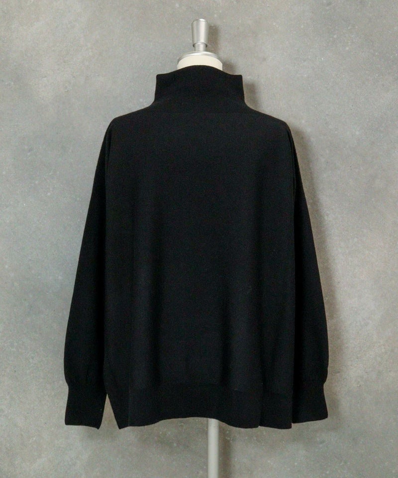 ウール100％ポイントストーンニット後（ブラック）