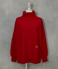 ウール100％ポイントストーンニット（レッド）