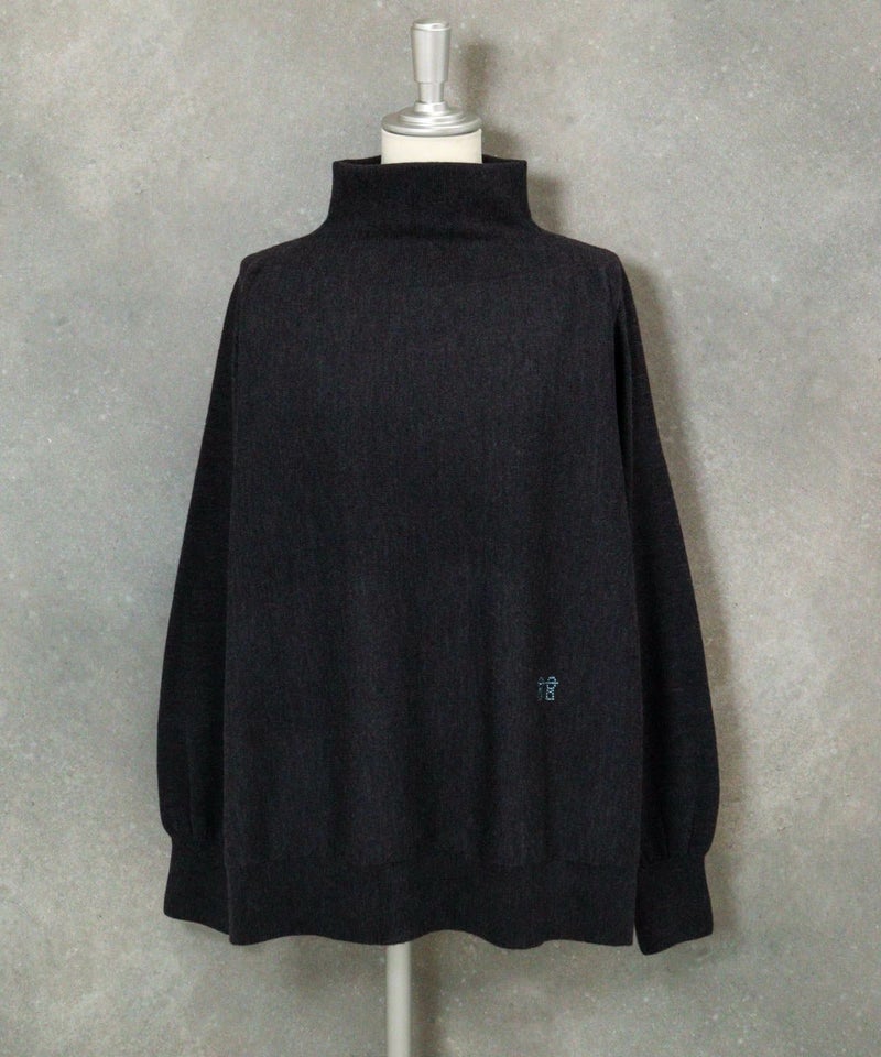 ウール100％ポイントストーンニット（グレー）