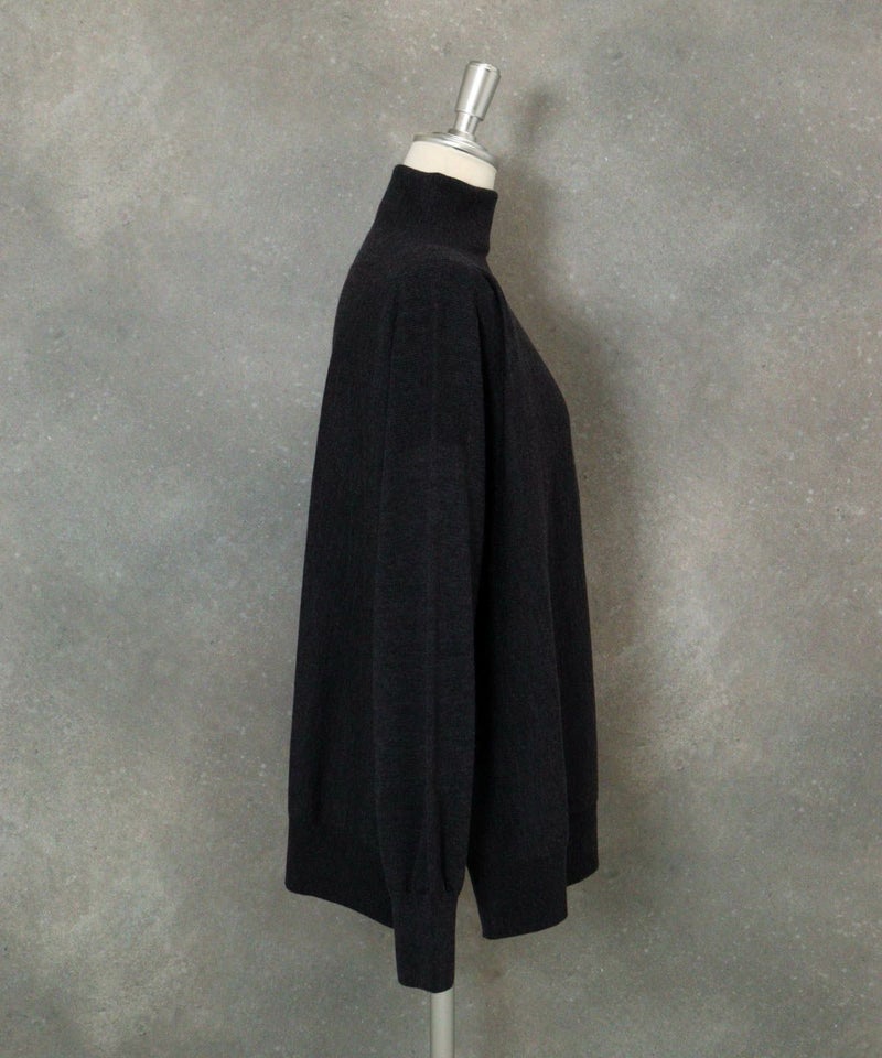 ウール100％ポイントストーンニット横（グレー）