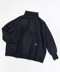 ウール100％ポイントストーンニット（グレー）