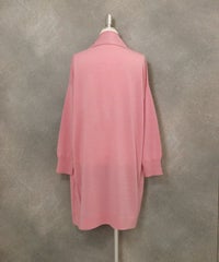 ウール100％ロングカーディガン(ピンク)後ろ
