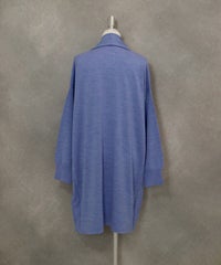 ウール100％ロングカーディガン(ライトブルー)後ろ