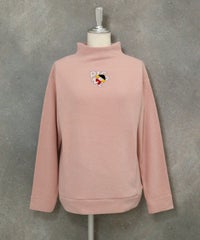 スパンコール刺繍起毛プルオーバー（ピンク）