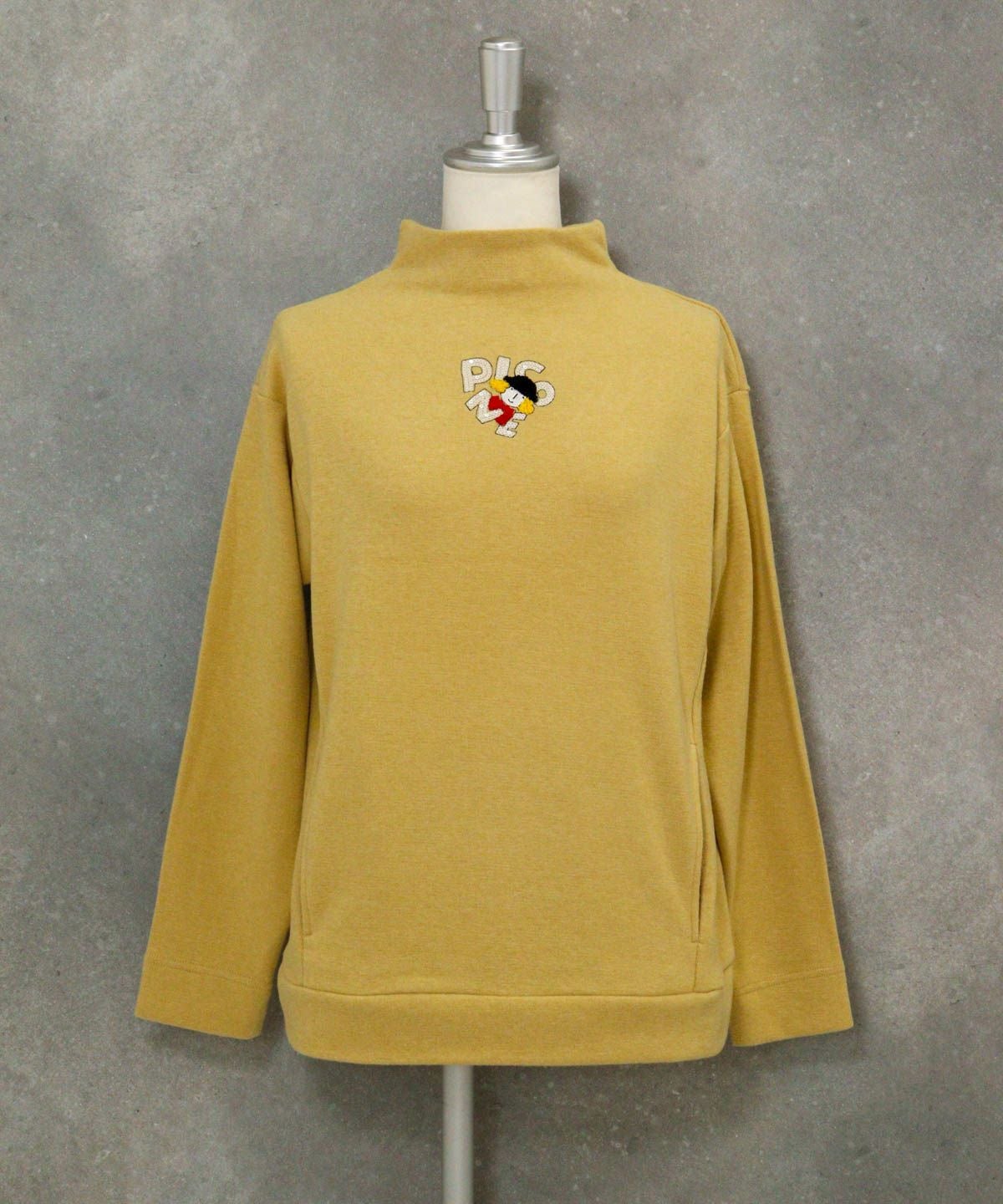 スパンコール刺繍起毛プルオーバー（イエロー）