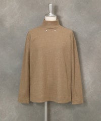 ラメリブハイネックニット（キャメル）