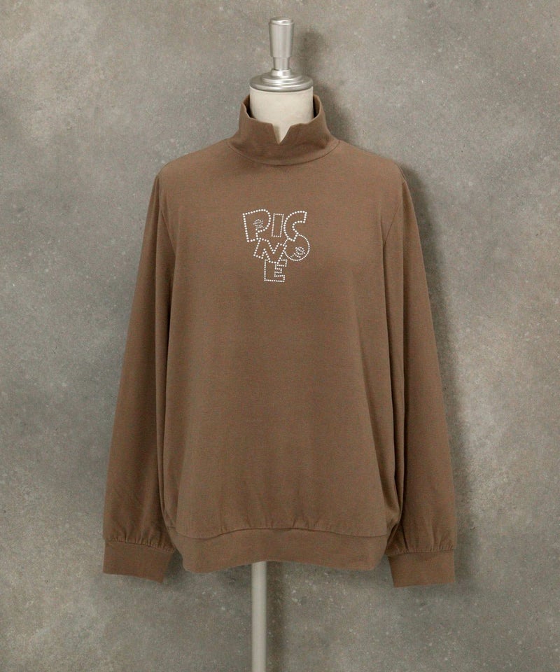 ドットロゴ起毛プルオーバー(ブラウン)前