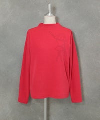 ドットイラストニットソー(コーラルピンク)前