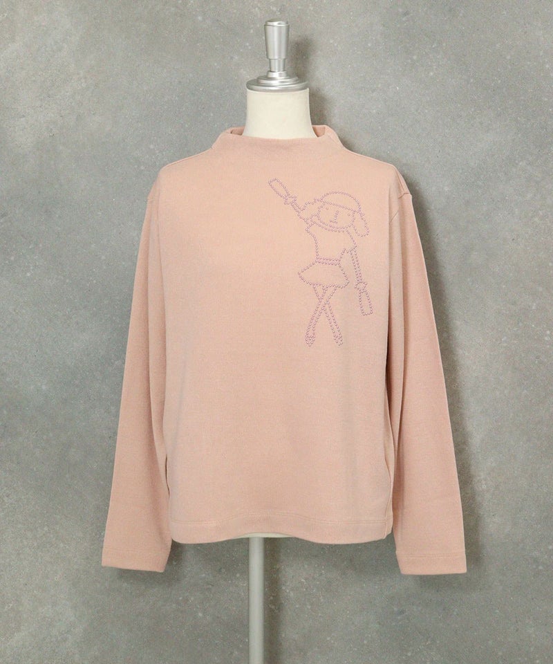 ドットイラストニットソー(ピンク)前