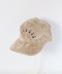 エコファー刺繍キャップ（ベージュ）
