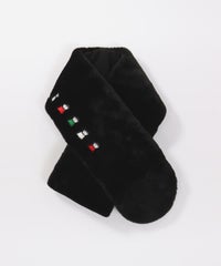 ファー素材刺繍ネックウォーマー（ブラック）