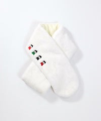 ファー素材刺繍ネックウォーマー（ホワイト）