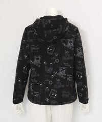 保温撥水総柄ジップブルゾン(ブラック)後ろ