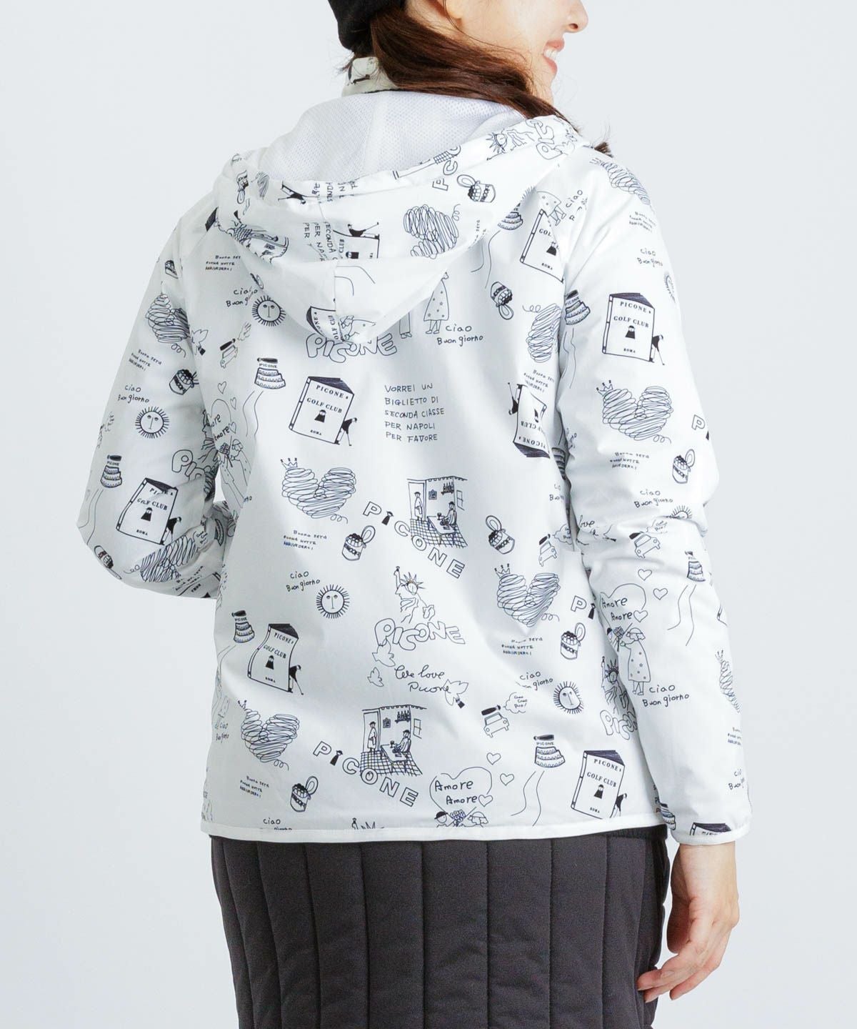 保温撥水総柄ジップブルゾン|ピッコーネクラブ - ゴルフウェアや婦人服通販