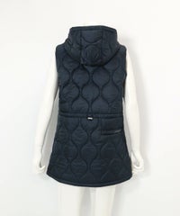 防風保温キルティング中綿ベスト(ネイビー)後ろ