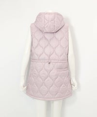 防風保温キルティング中綿ベスト(ライトパープル)後ろ