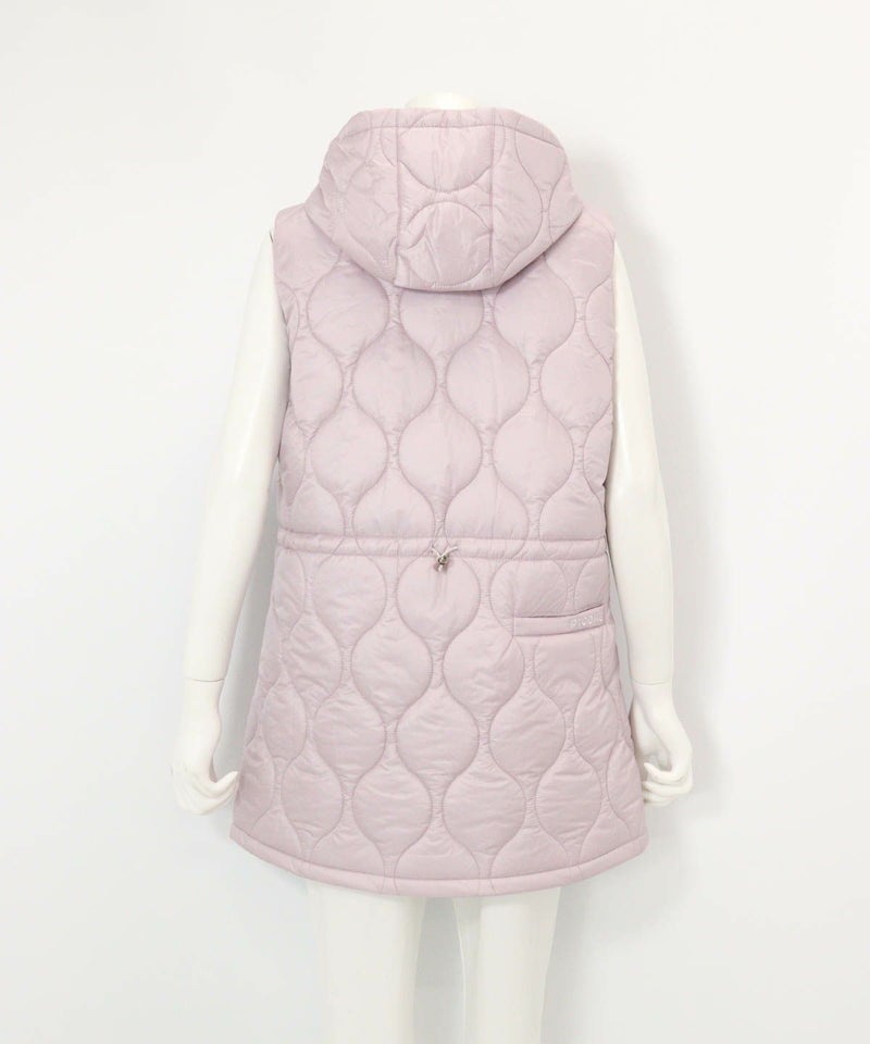 防風保温キルティング中綿ベスト(ライトパープル)後ろ