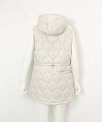 防風保温キルティング中綿ベスト(ライトグレー)後ろ