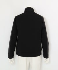 ジップアップスウェット切替ブルゾン後（ブラック）