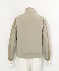 ジップアップスウェット切替ブルゾン後（ベージュ）