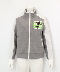 ジップアップスウェット切替ブルゾン（グレー）