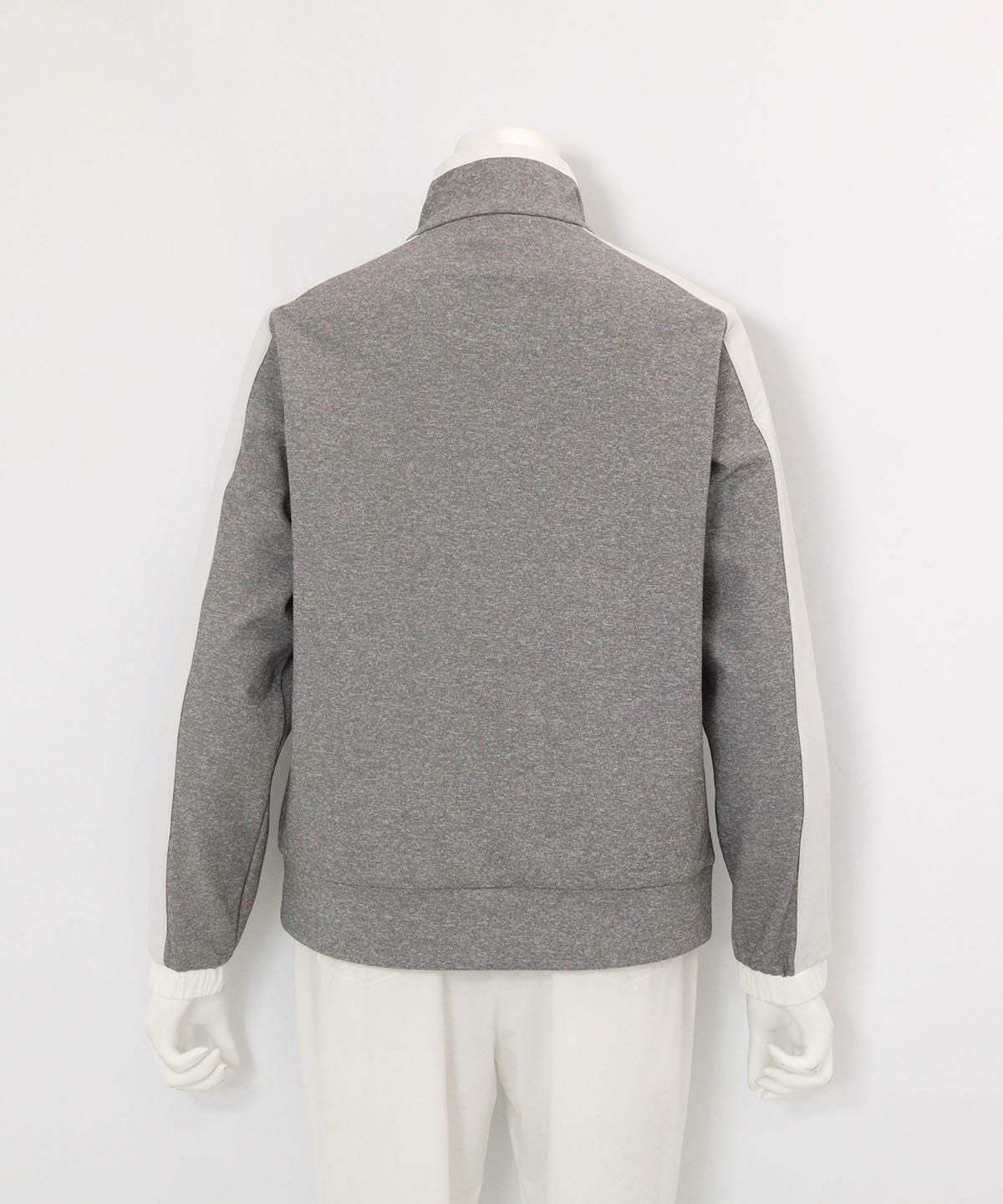 ジップアップスウェット切替ブルゾン後（グレー）