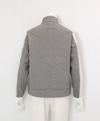 ジップアップスウェット切替ブルゾン後（グレー）