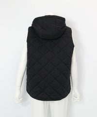 防風保温キルト中綿ジップベスト(ブラック)後ろ