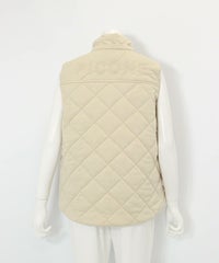 防風保温キルト中綿ジップベスト(ベージュ)後ろ