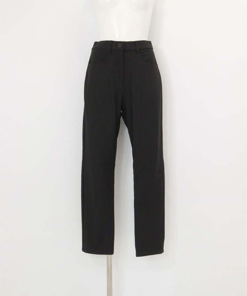 刺繍ポケット発熱裏起毛パンツ(ブラック)前