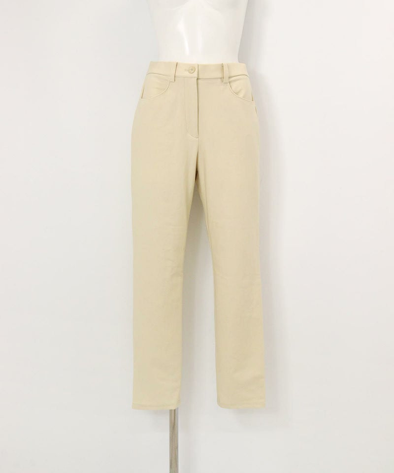 刺繍ポケット発熱裏起毛パンツ(ベージュ)前