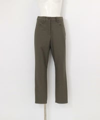 刺繍ポケット発熱裏起毛パンツ(カーキ)前