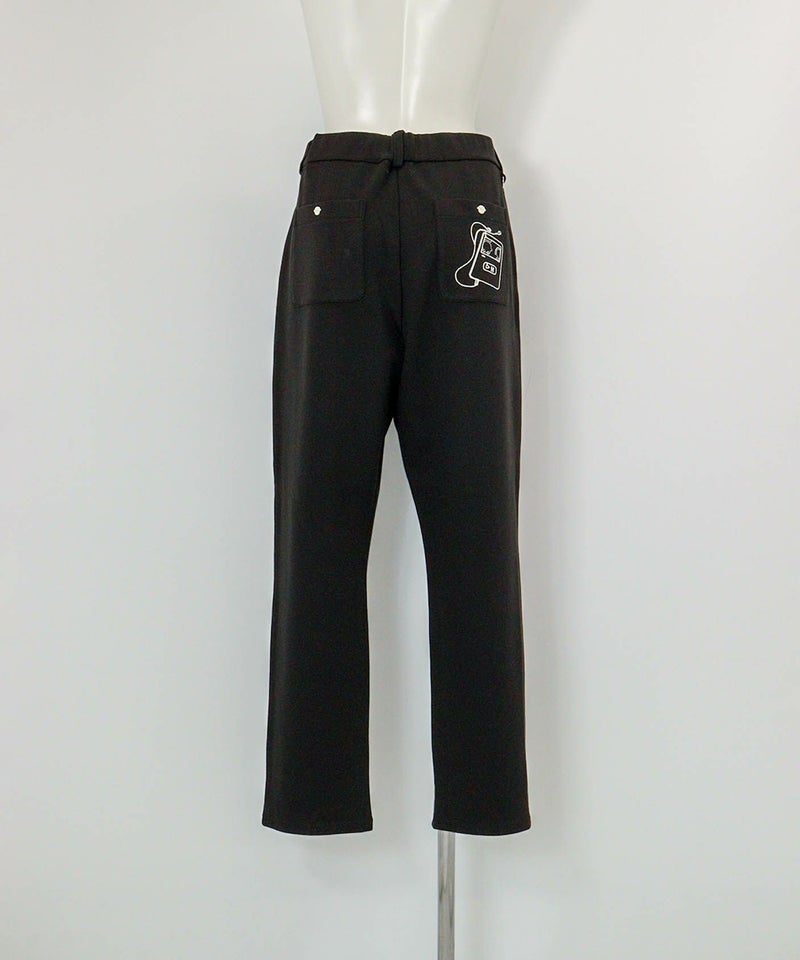 発熱保温モックロディジャージーパンツ(ブラック)後ろ