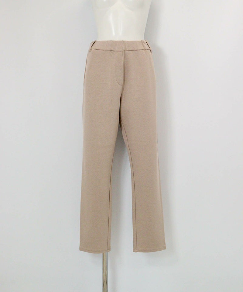 発熱保温モックロディジャージーパンツ(ベージュ)前