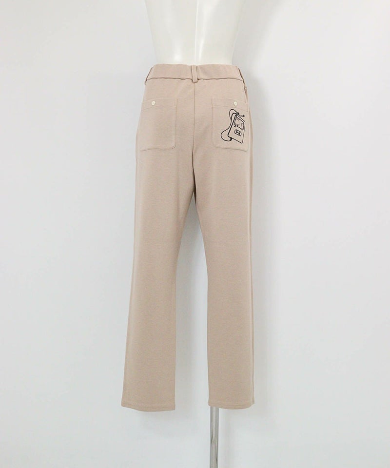 発熱保温モックロディジャージーパンツ(ベージュ)後ろ