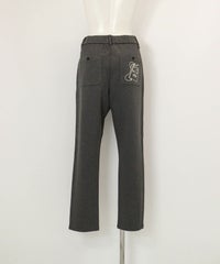 発熱保温モックロディジャージーパンツ(グレー)後ろ